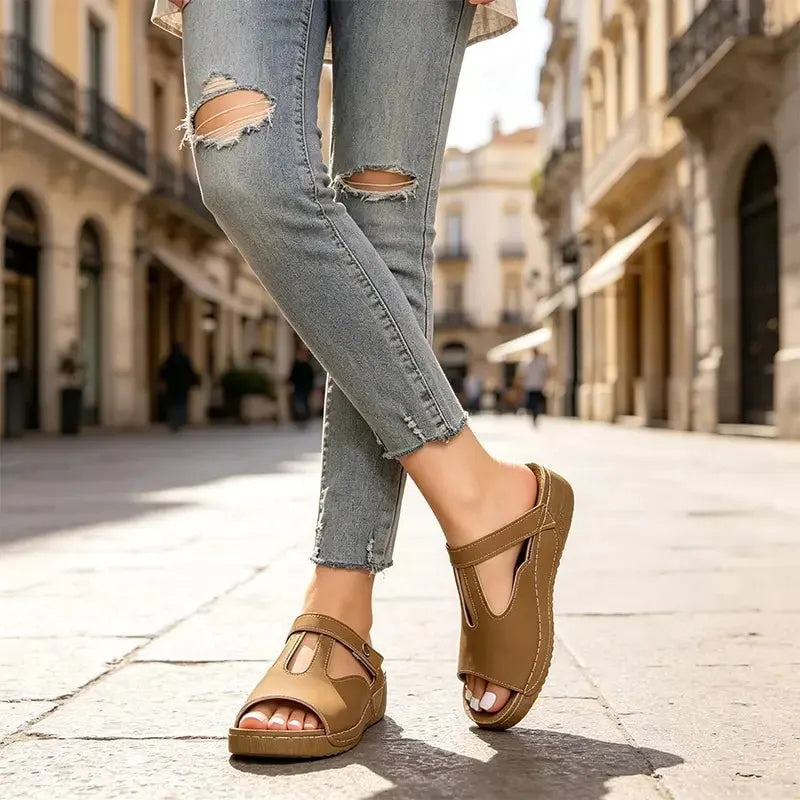 Wedge Slide Sandals – Breathable & Adjustable Fit