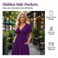 👗 Elegant V-Neck Twist Front Midi Dress with Pockets — Flattering Silhouette, Effortless All-Day Style
