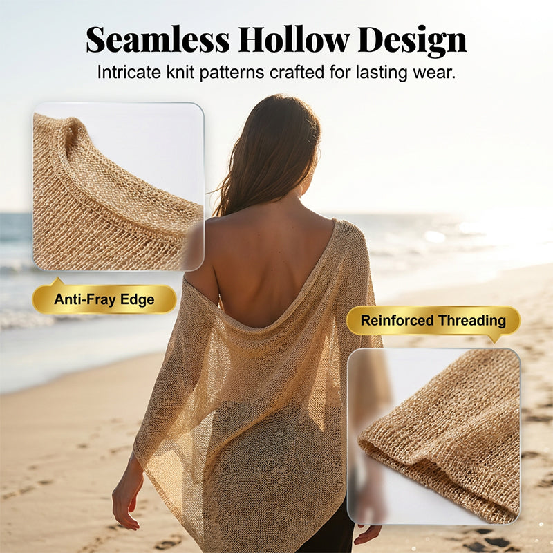 🌺Summer Hot Sale 50% OFF💐Women's Hollow Out Knit Shawl Poncho