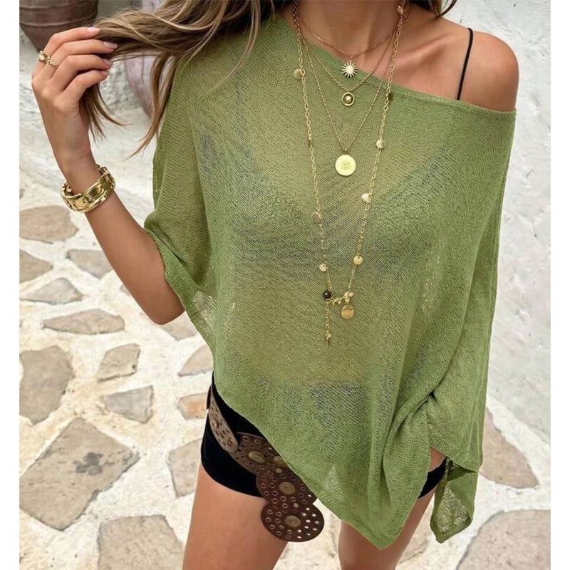 🌺Summer Hot Sale 50% OFF💐Women's Hollow Out Knit Shawl Poncho