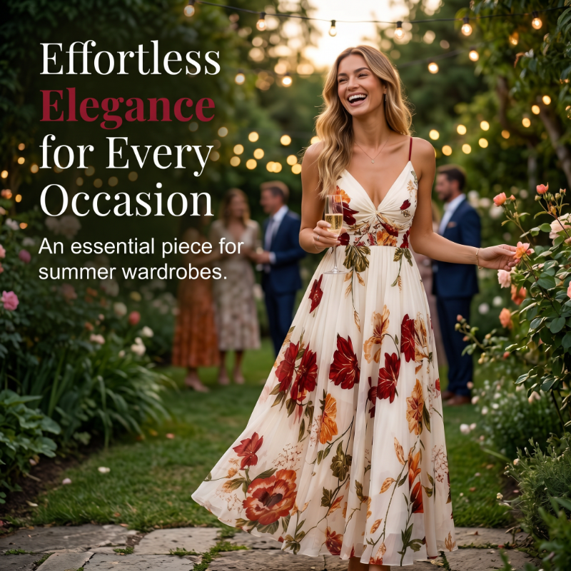 🌺 NEW ARRIVAL 👗 Women’s Floral Maxi Dress – Adjustable Thin Straps, Flowing Silhouette & Summer Elegance ✨
