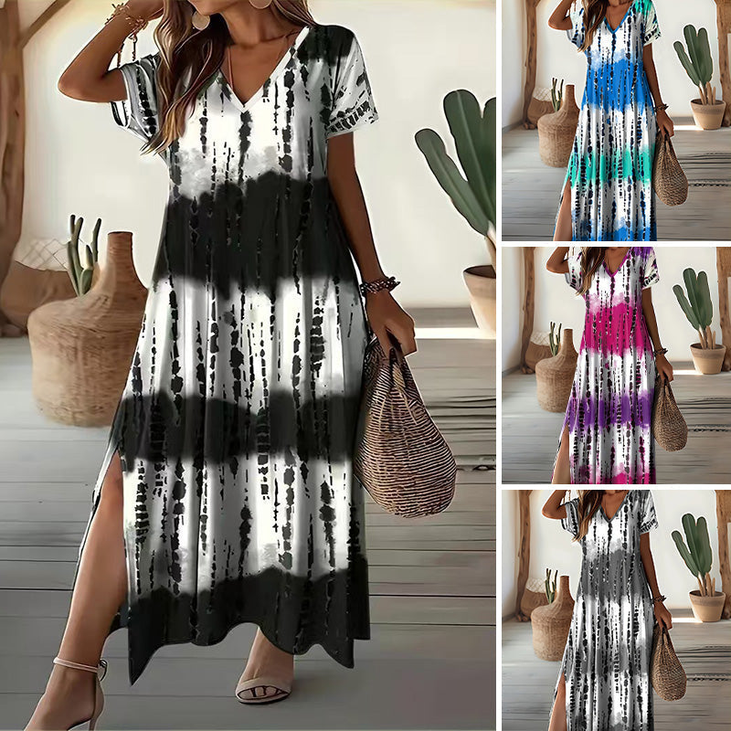 🌈Last Day 50% OFF💃Women’s Causal V-Neck Gradient Dress