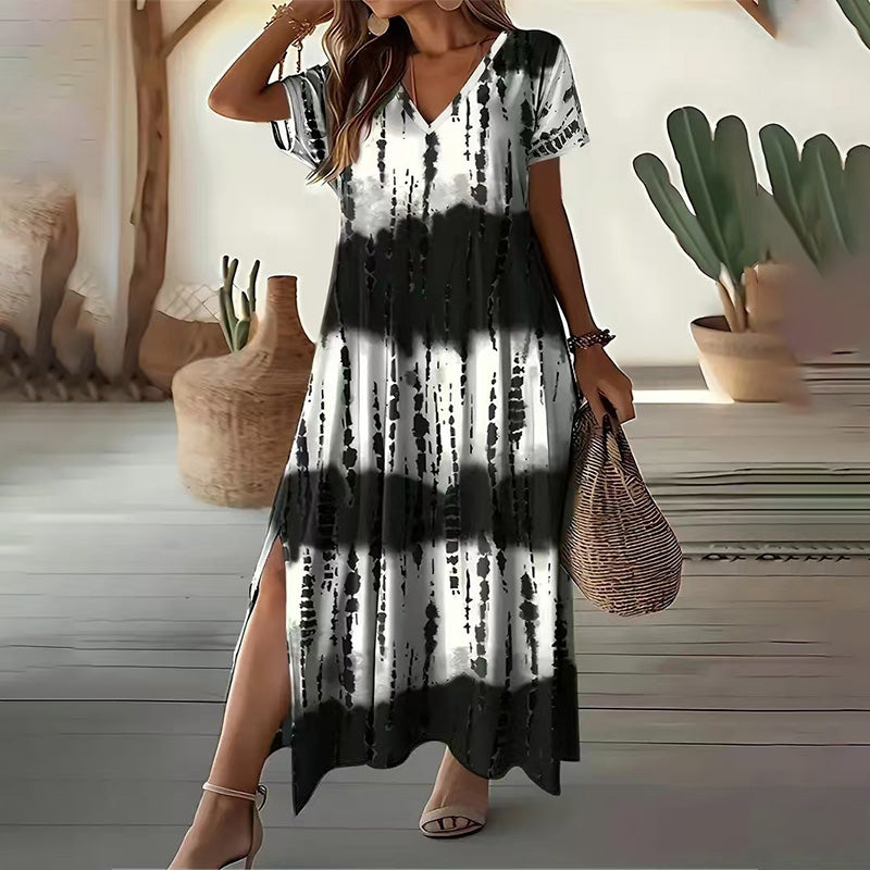 🌈Last Day 50% OFF💃Women’s Causal V-Neck Gradient Dress