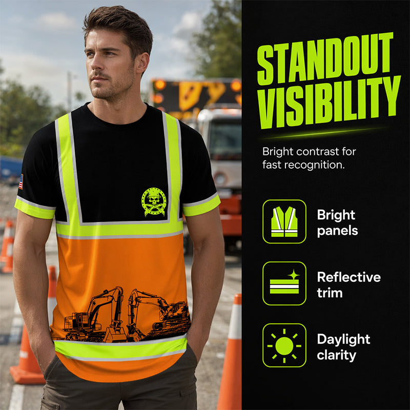 👷 50% OFF! 🦺 High-Visibility Work T-Shirt – Fluorescent Panels, Reflective Stripes, and Breathable Fabric – Ideal for Construction Sites, Roadwork, and Outdoor Projects – Sizes XS to 6XL ✨💪