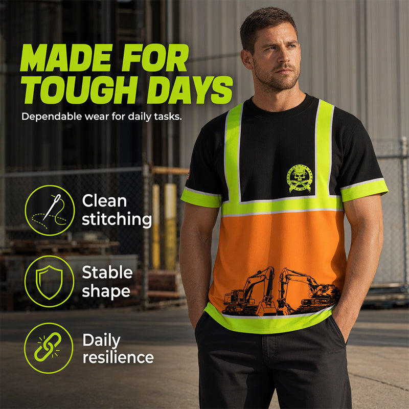 👷 50% OFF! 🦺 High-Visibility Work T-Shirt – Fluorescent Panels, Reflective Stripes, and Breathable Fabric – Ideal for Construction Sites, Roadwork, and Outdoor Projects – Sizes XS to 6XL ✨💪