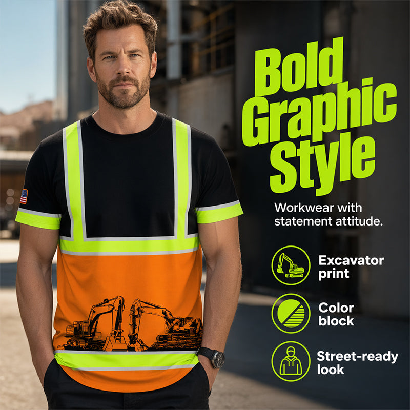 👷 50% OFF! 🦺 High-Visibility Work T-Shirt – Fluorescent Panels, Reflective Stripes, and Breathable Fabric – Ideal for Construction Sites, Roadwork, and Outdoor Projects – Sizes XS to 6XL ✨💪