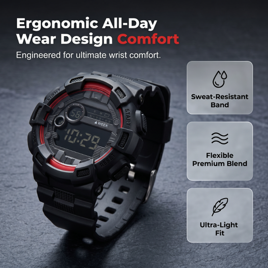 Factory Wholesale⌚️Large Dial Digital Sports Watch with LED Backlight
