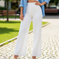 🏆 Last Day Special Price £19.99 ! 👖Women High Waist Solid Wide Leg Trousers – Slimming Long Straight Cut & Wrinkle Resistant Fabric 💕