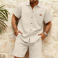👕 53% OFF NOW! 🩳 Men's Waffle Knit Short Sleeve Shirt & Shorts Set – Soft textured fabric, breathable & relaxed fit – Perfect for summer loungewear & casual outings ☀️
