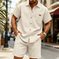 👕 53% OFF NOW! 🩳 Men's Waffle Knit Short Sleeve Shirt & Shorts Set – Soft textured fabric, breathable & relaxed fit – Perfect for summer loungewear & casual outings ☀️