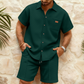 👕 53% OFF NOW! 🩳 Men's Waffle Knit Short Sleeve Shirt & Shorts Set – Soft textured fabric, breathable & relaxed fit – Perfect for summer loungewear & casual outings ☀️