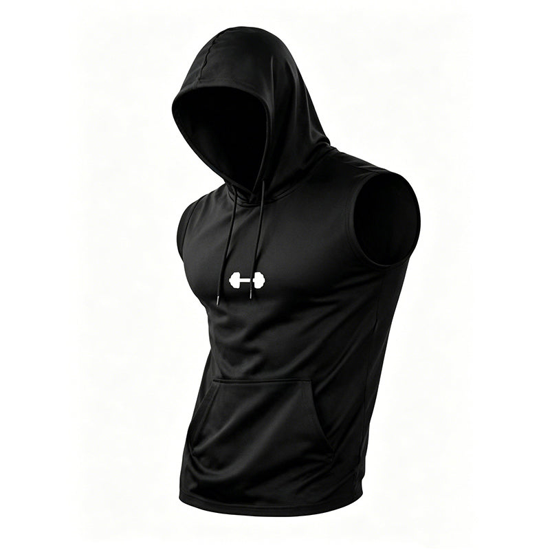 🏋️ Men's Athletic Sleeveless Hoodie Vest —  Breathable Moisture-Wicking | Perfect for Workout & Running