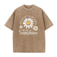 Unisex Vintage Washed Daisy Print Loose Fit T-Shirt