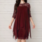 🎉🖤SUMMER HOT SALE £14.99!!💥50K+ SOLD✨Women's Elegant High-Low Hem Lace Overlay Dress