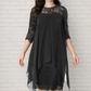 🎉🖤SUMMER HOT SALE £14.99!!💥50K+ SOLD✨Women's Elegant High-Low Hem Lace Overlay Dress