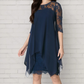 🎉🖤SUMMER HOT SALE £14.99!!💥50K+ SOLD✨Women's Elegant High-Low Hem Lace Overlay Dress