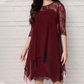 🎉🖤SUMMER HOT SALE £14.99!!💥50K+ SOLD✨Women's Elegant High-Low Hem Lace Overlay Dress