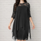 🎉🖤SUMMER HOT SALE £14.99!!💥50K+ SOLD✨Women's Elegant High-Low Hem Lace Overlay Dress