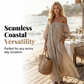 Women's Off-Shoulder Maxi Dress with Lantern Sleeves 🌸 Bare Shoulders, Billowy Sleeves – A Romantic Silhouette for Special Moments ✨