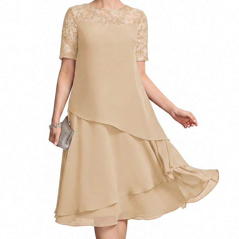 🌸👗✨ LIMITED TIME 50% OFF! Women’s Elegant Plus Size Lace Tiered Midi Dress – Breathable Chiffon, Flattering High Waist and Occasion Ready Style