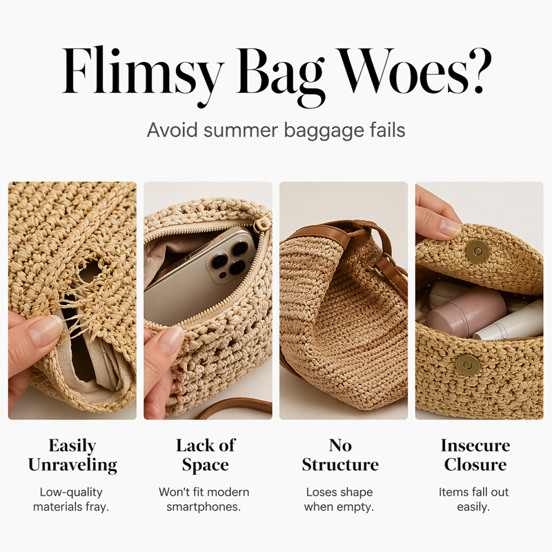 🔥2026 Hot Sale 50% OFF✨⚡ 50K+ SOLD! 🎁Women Straw Crossbody Handbag