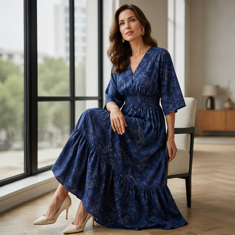 📢📢50% OFF !! ⏰Women's Elegant V-Neck Printed Dress