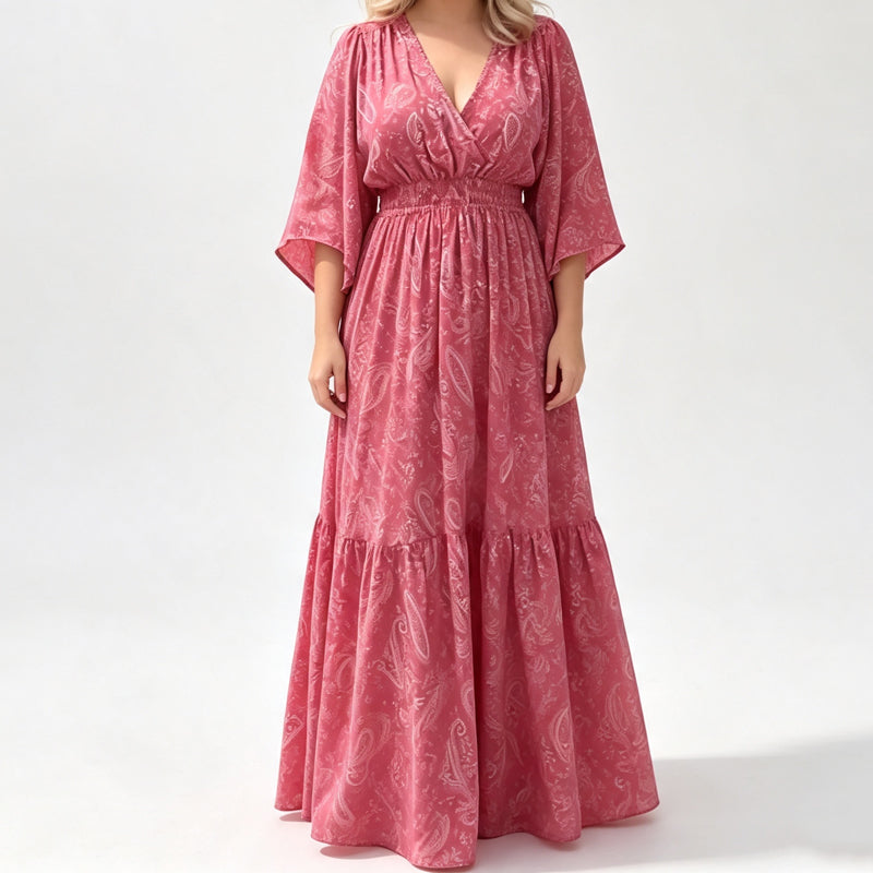 📢📢50% OFF !! ⏰Women's Elegant V-Neck Printed Dress
