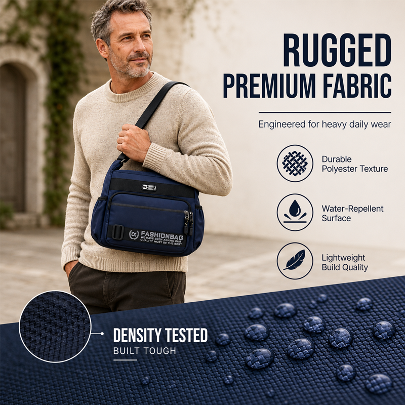 👜 LIMITED-TIME 50% OFF! Men's Large Capacity Multi-Pocket Crossbody Bag, Water Resistant Nylon Casual Messenger Shoulder Bag