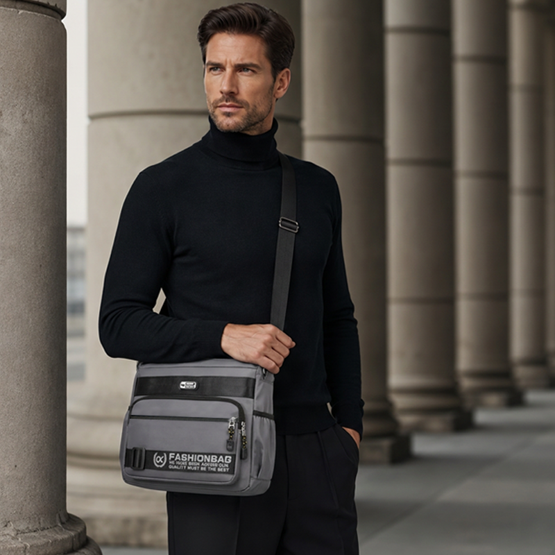 👜 LIMITED-TIME 50% OFF! Men's Large Capacity Multi-Pocket Crossbody Bag, Water Resistant Nylon Casual Messenger Shoulder Bag