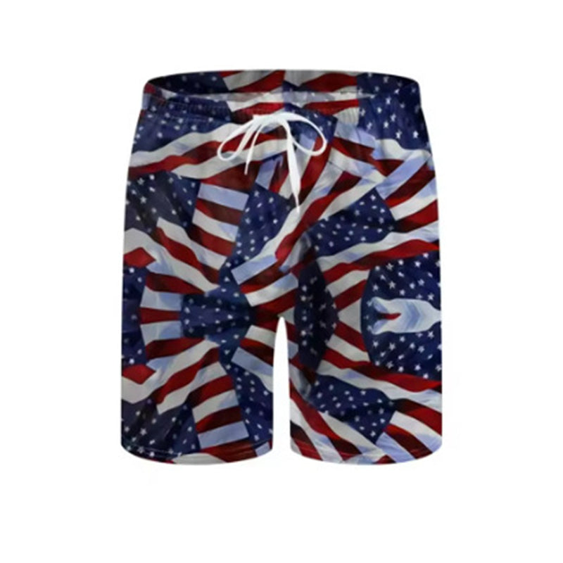 Men's Patriotic Printed Swim Trunks