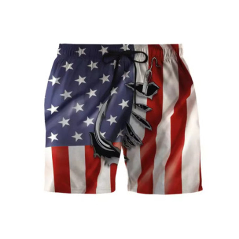 Men's Patriotic Printed Swim Trunks