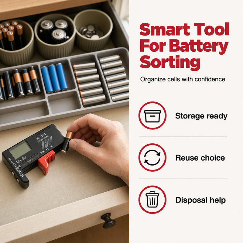 🥳2026 HOT SALE🥳💞50K+ SOLD!📊🔦 50% OFF! Digital Battery Checker – Large LCD display shows exact remaining power. Compact & portable – test before you toss! 🧪💪