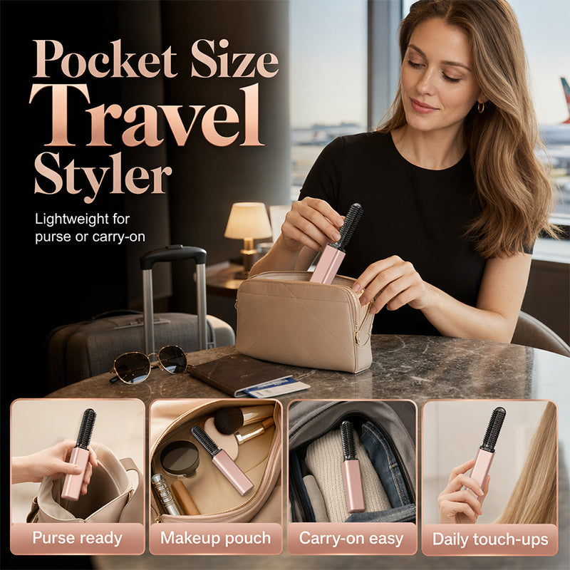 💇 LAST DAY — 50% OFF! ✨ Portable Wireless Mini Hair Styler with Comb | Quick Touch-Ups & More Volume | Compact Styling Tool for Everyday Hair