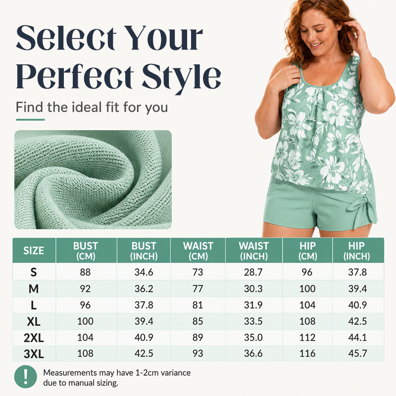 🏖️2026 Summer Hot Sale ￡13.99!!🏝️Women's Floral Print Tankini Two-Piece Swimsuit