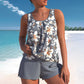 🏖️2026 Summer Hot Sale ￡13.99!!🏝️Women's Floral Print Tankini Two-Piece Swimsuit