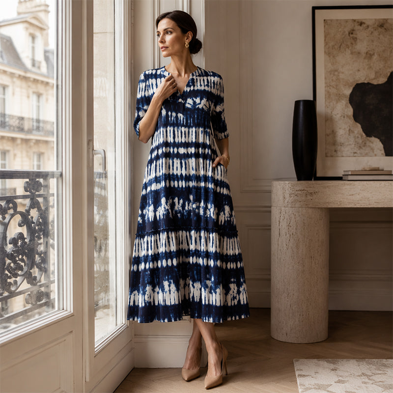👗 50% OFF NOW! Women's Casual V‑Ring Printed Dress – soft fabric, loose fit & vibrant patterns – perfect for everyday, vacation and all summer occasions 🌸✨