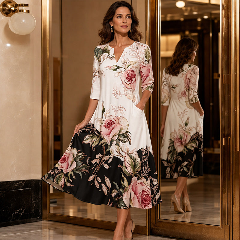 👗 50% OFF NOW! Women's Casual V‑Ring Printed Dress – soft fabric, loose fit & vibrant patterns – perfect for everyday, vacation and all summer occasions 🌸✨