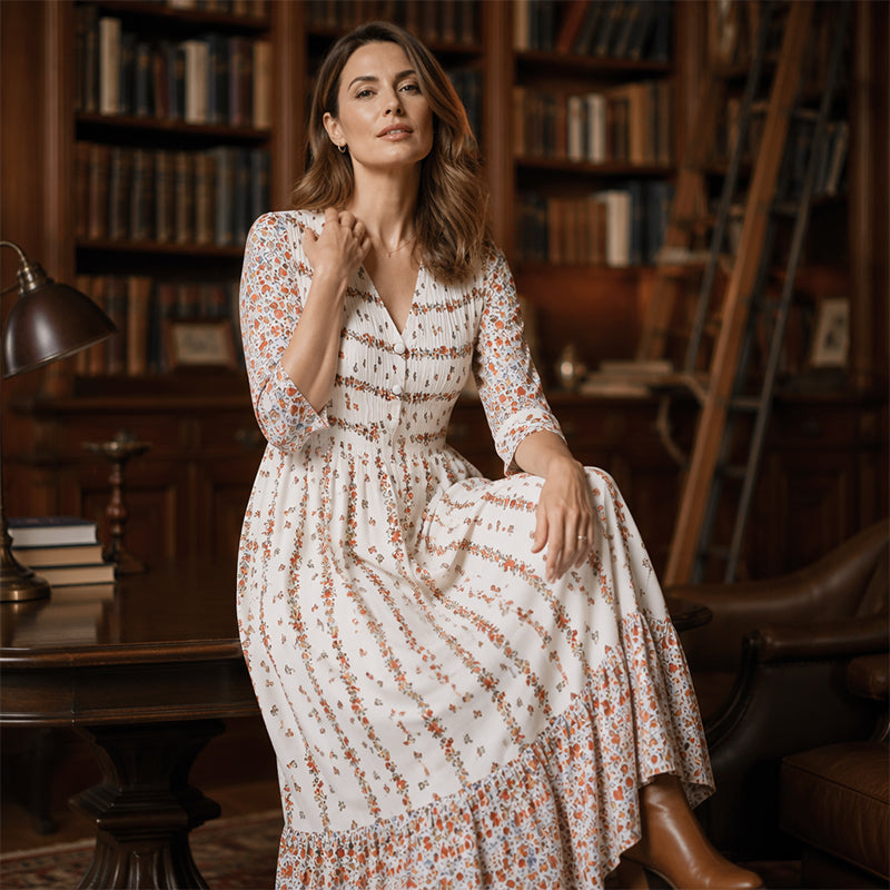 👗 50% OFF NOW! Women's Casual V‑Ring Printed Dress – soft fabric, loose fit & vibrant patterns – perfect for everyday, vacation and all summer occasions 🌸✨