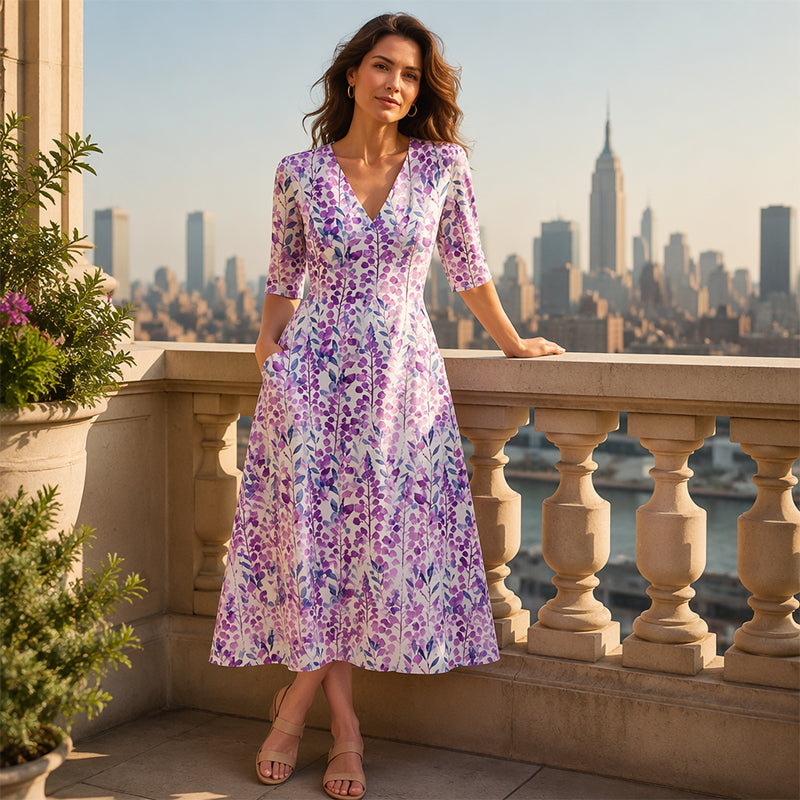 👗 50% OFF NOW! Women's Casual V‑Ring Printed Dress – soft fabric, loose fit & vibrant patterns – perfect for everyday, vacation and all summer occasions 🌸✨