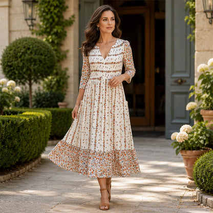 👗 50% OFF NOW! Women's Casual V‑Ring Printed Dress – soft fabric, loose fit & vibrant patterns – perfect for everyday, vacation and all summer occasions 🌸✨