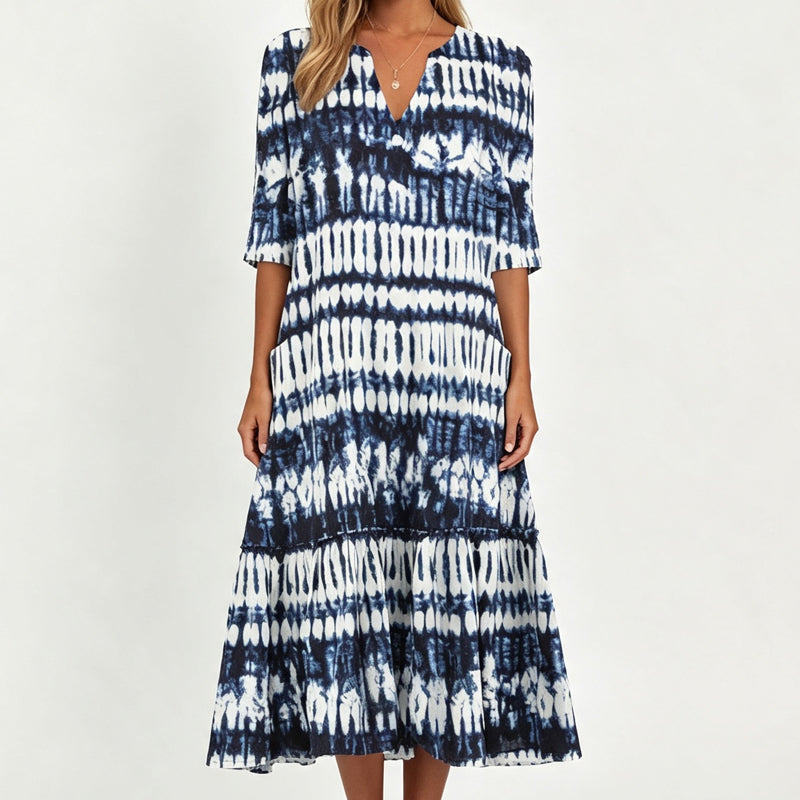 👗 50% OFF NOW! Women's Casual V‑Ring Printed Dress – soft fabric, loose fit & vibrant patterns – perfect for everyday, vacation and all summer occasions 🌸✨