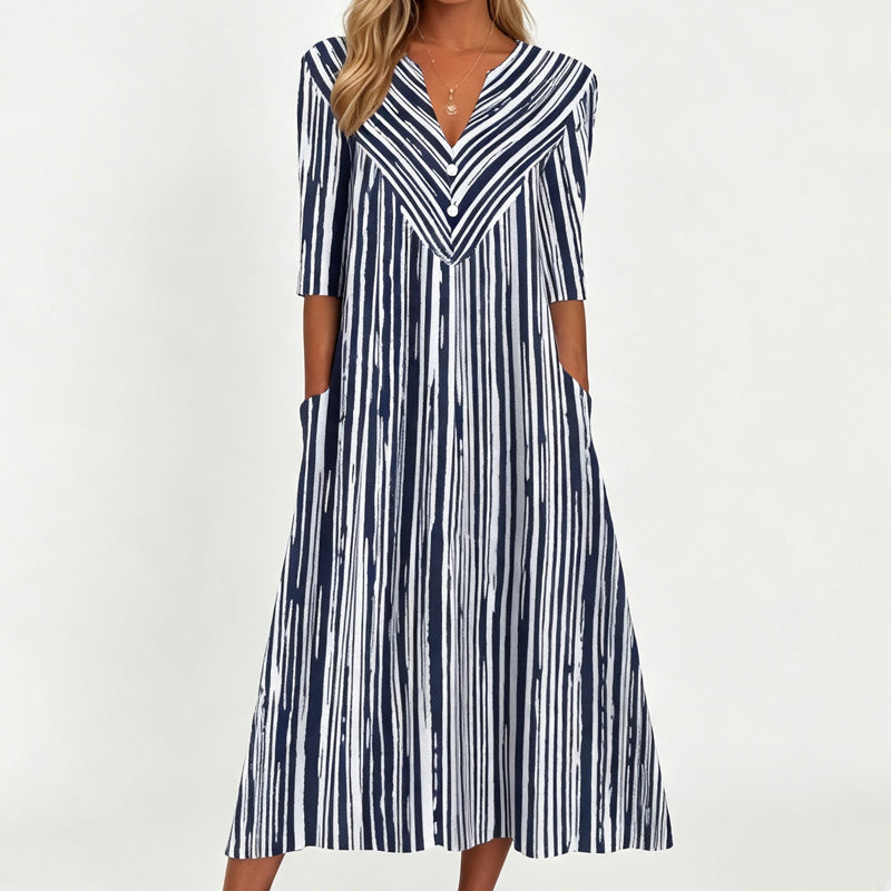 👗 50% OFF NOW! Women's Casual V‑Ring Printed Dress – soft fabric, loose fit & vibrant patterns – perfect for everyday, vacation and all summer occasions 🌸✨