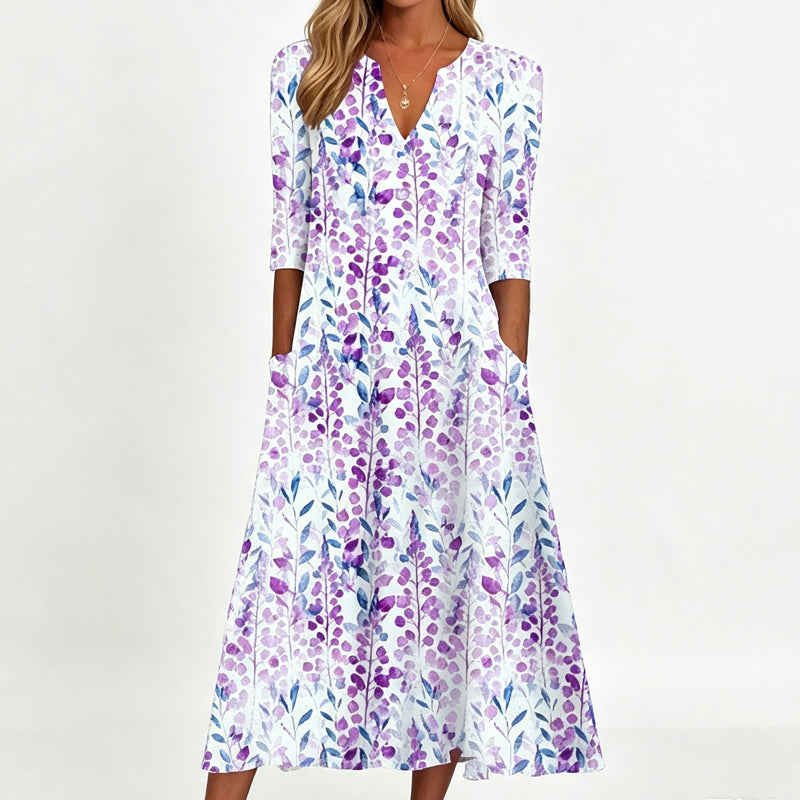 👗 50% OFF NOW! Women's Casual V‑Ring Printed Dress – soft fabric, loose fit & vibrant patterns – perfect for everyday, vacation and all summer occasions 🌸✨