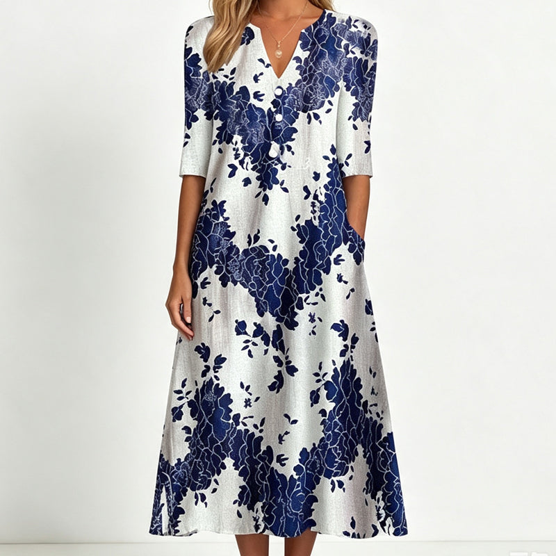 👗 50% OFF NOW! Women's Casual V‑Ring Printed Dress – soft fabric, loose fit & vibrant patterns – perfect for everyday, vacation and all summer occasions 🌸✨