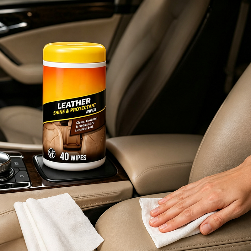 🚗 LIMITED-TIME 50% OFF! 3-in-1 Car Leather Care Wipes, Cleans Conditions & UV Protection Interior Cleaner Wipes