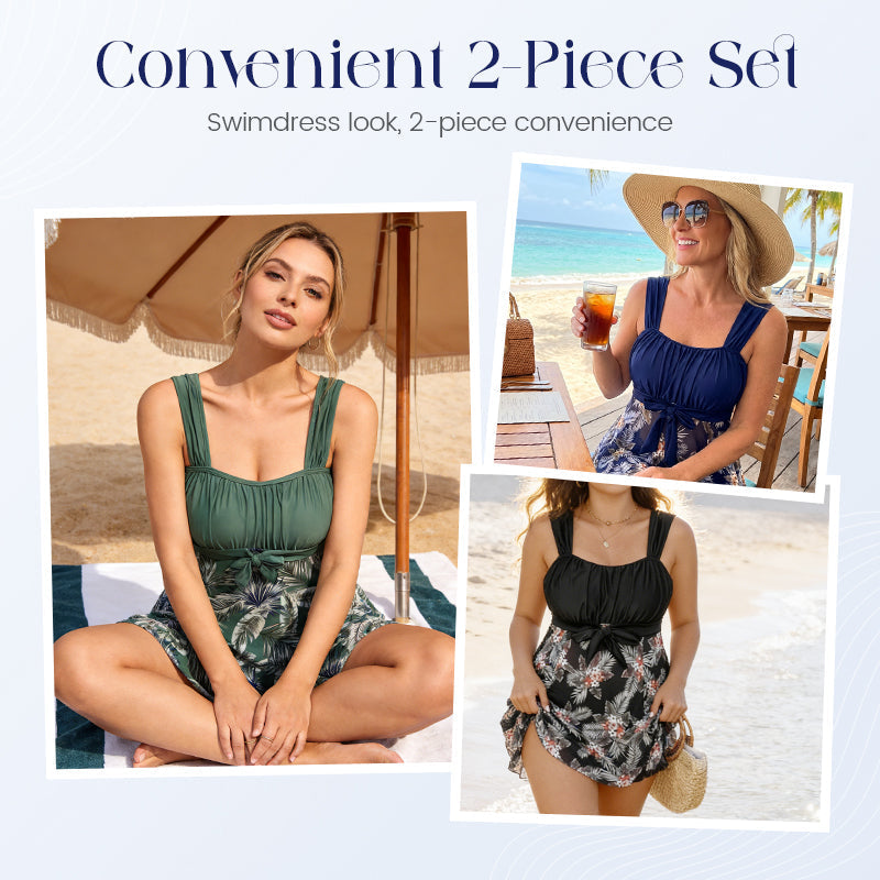🏖️ New Arrivals 50% OFF✨Skirted Tankini Set – Tummy Control Plus Size Fit 💙