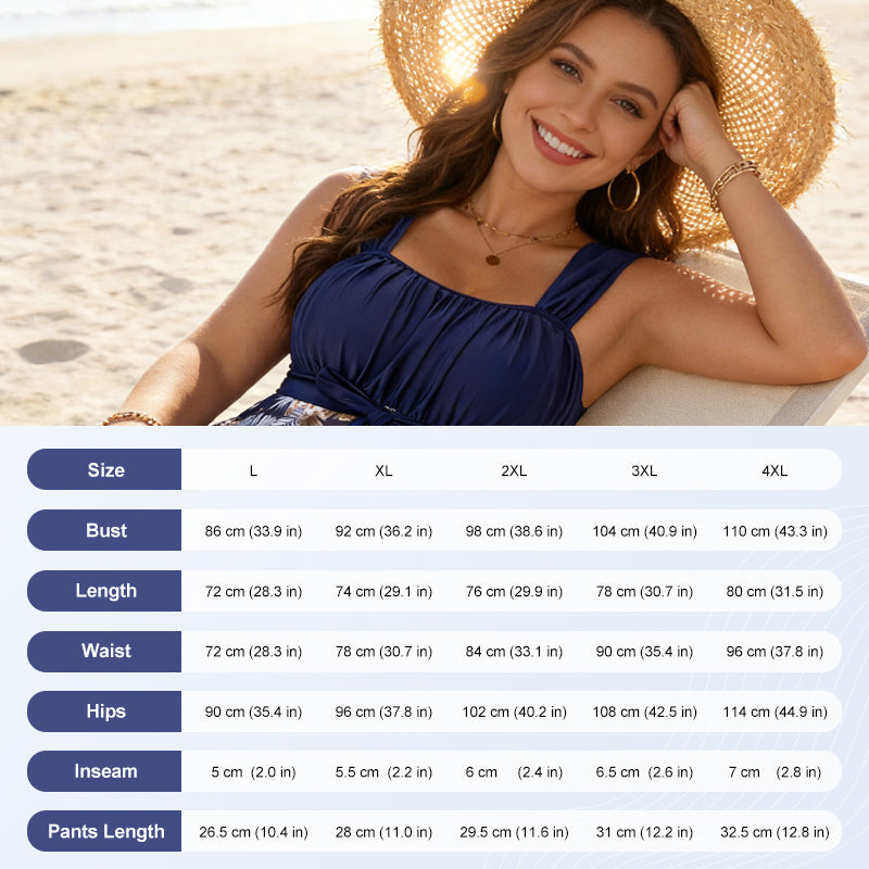 🏖️ New Arrivals 50% OFF✨Skirted Tankini Set – Tummy Control Plus Size Fit 💙
