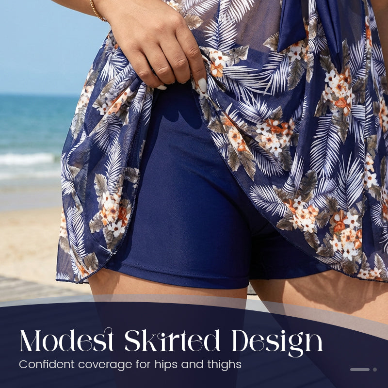 🏖️ New Arrivals 50% OFF✨Skirted Tankini Set – Tummy Control Plus Size Fit 💙