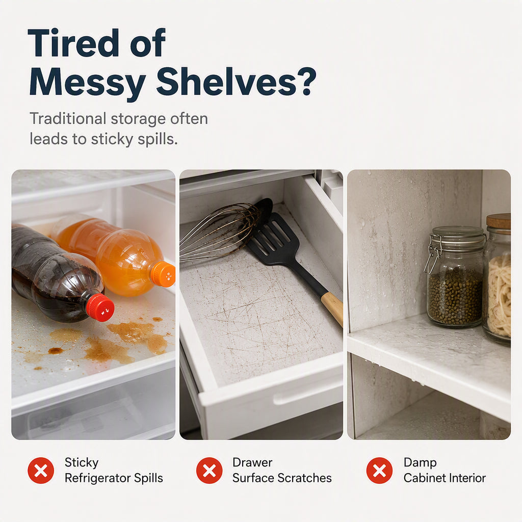 🧊50% OFF NOW!🌟Waterproof Fridge Shelf Liners – Non-slip, easy-clean & food-safe – Keeps fridge shelves fresh & organized ✨