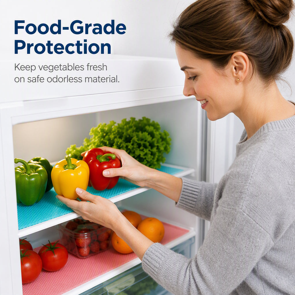 🧊50% OFF NOW!🌟Waterproof Fridge Shelf Liners – Non-slip, easy-clean & food-safe – Keeps fridge shelves fresh & organized ✨
